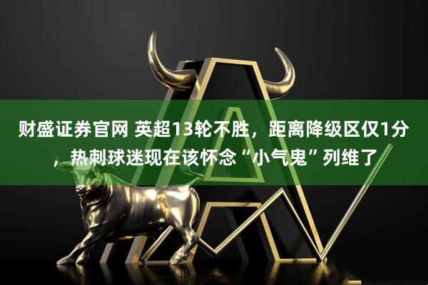 财盛证券官网 英超13轮不胜,距离降级区仅1分,热刺球迷现在该怀念“小气鬼”列维了